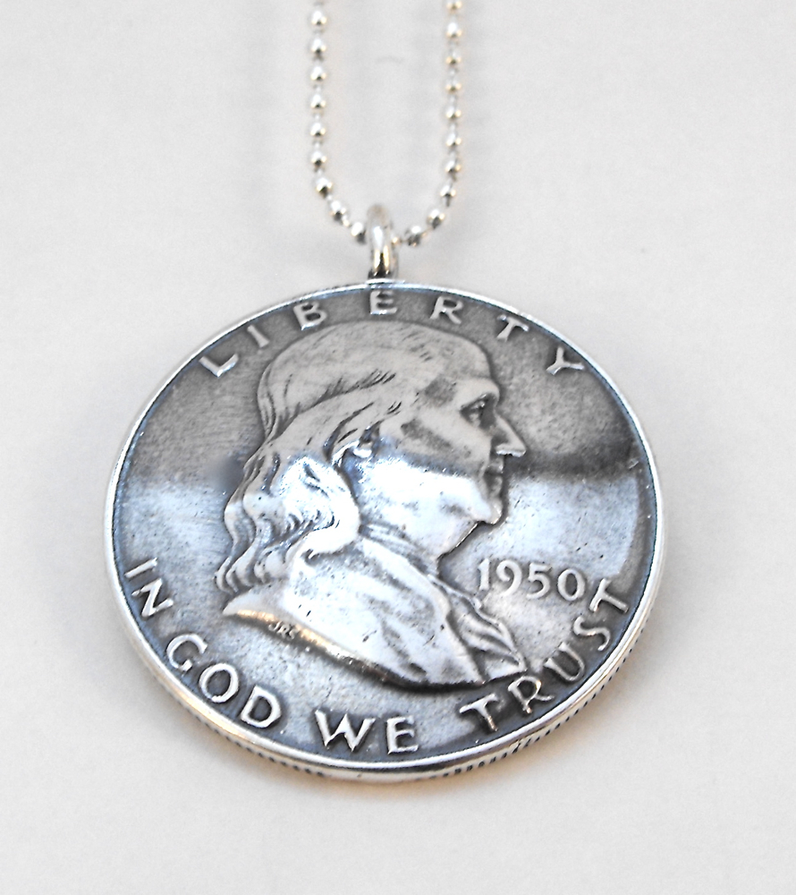 1950 Benjamin Franklin Coin Pendant